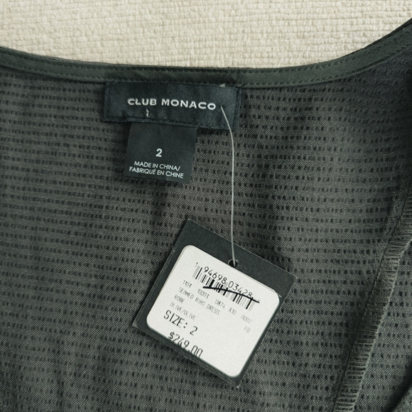 🪞▪️NWT Seamed Bias Club Monaco Dress olive green Size 2 retail $249 - Picture 6 of 8